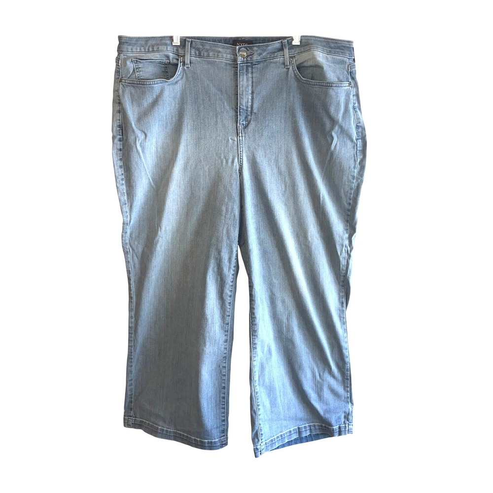 NYDJ Womens 22W Wide Leg Jeans Blue Denim Lift Tuck Technology